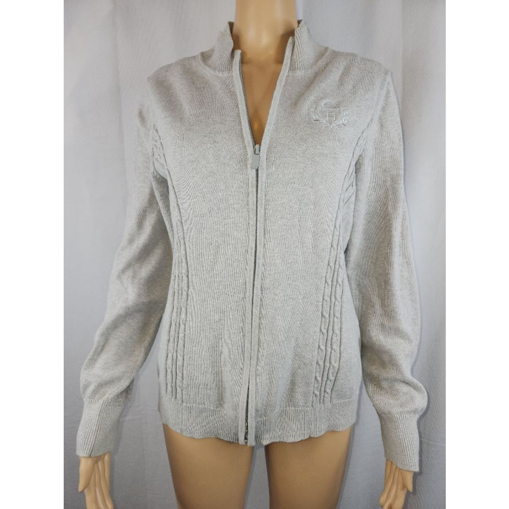 Tommy Hilfiger | Knit | Zip | Sweater | Light Gray | Size Large | Woman